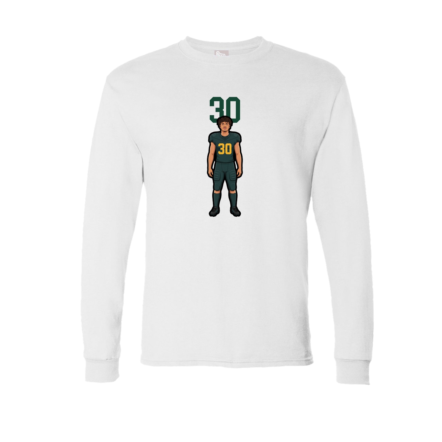 Long Sleeve Tee — Number Top in White