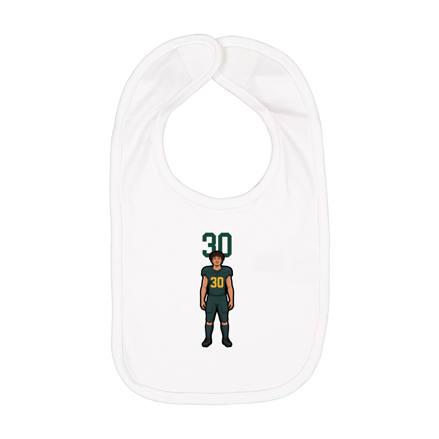 Infant Bib — Number Top in White