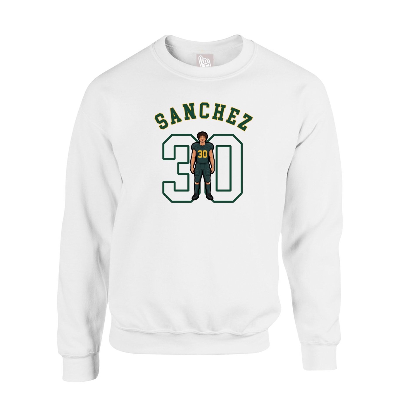 Fleece Crew — Shirsey Arch in White