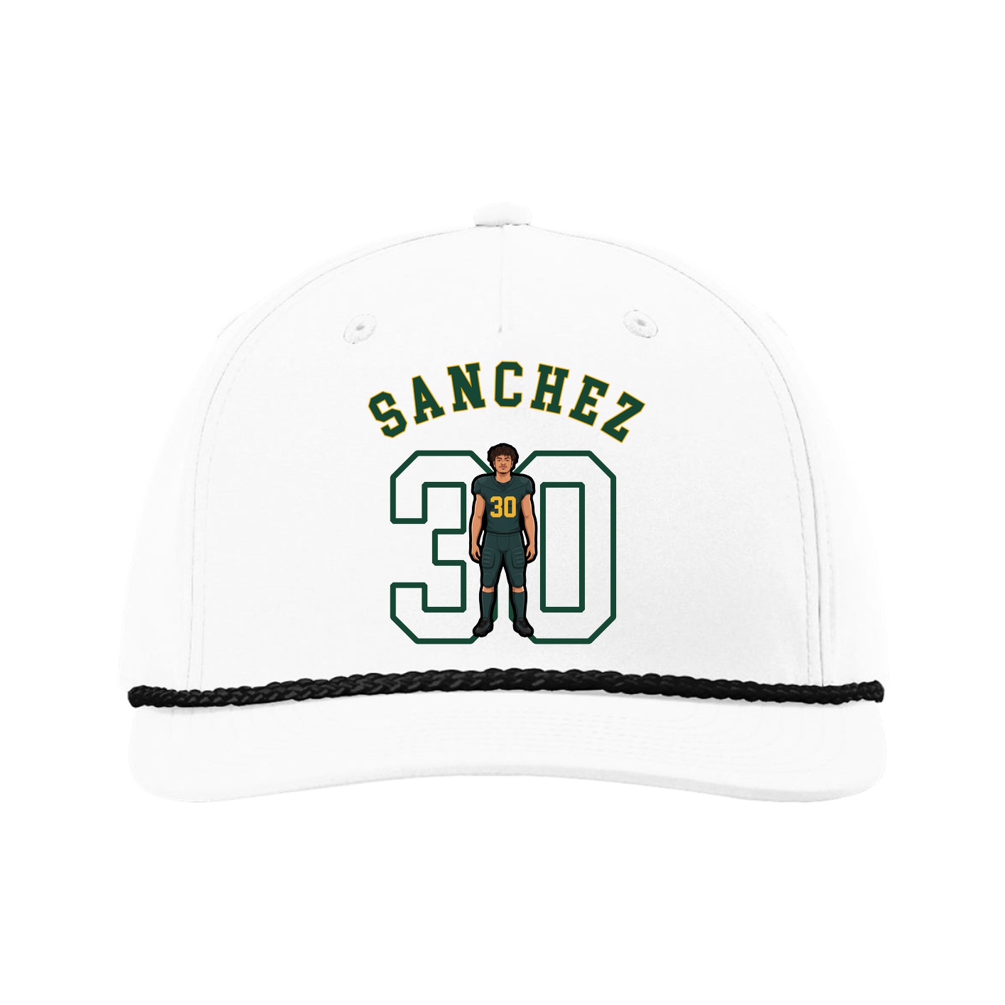 Five-Panel Classic Rope Cap — Shirsey Arch in White