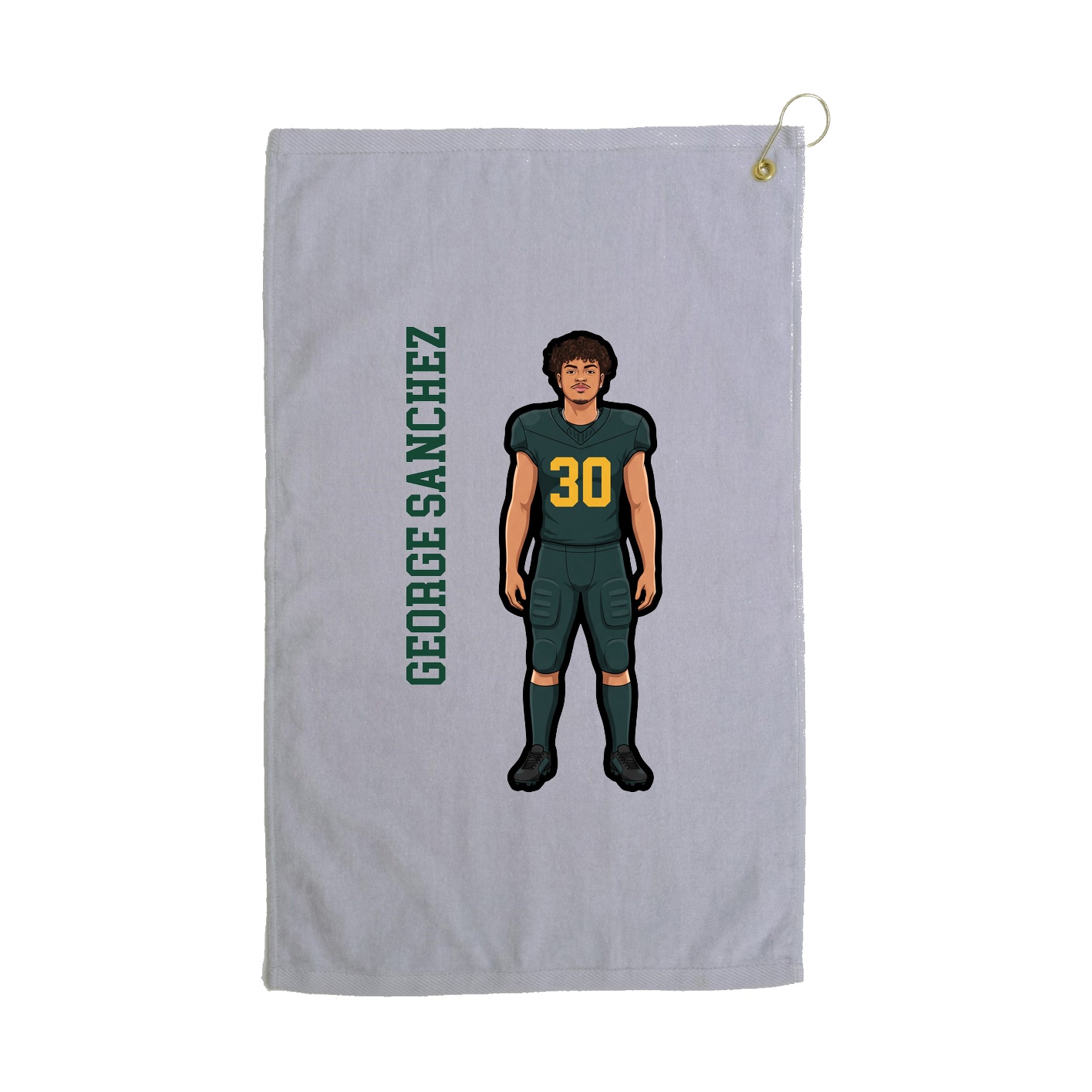 Golf Towel — Name Vertical in Grey