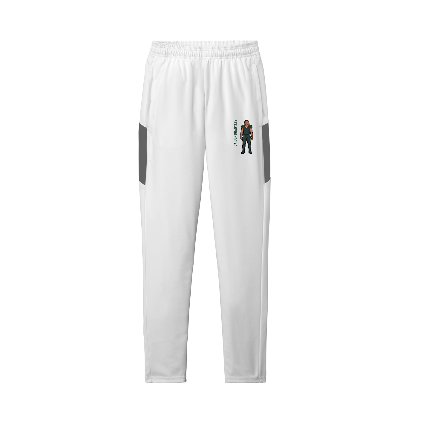 Team Travel Pant — Name Vertical in White/Grey