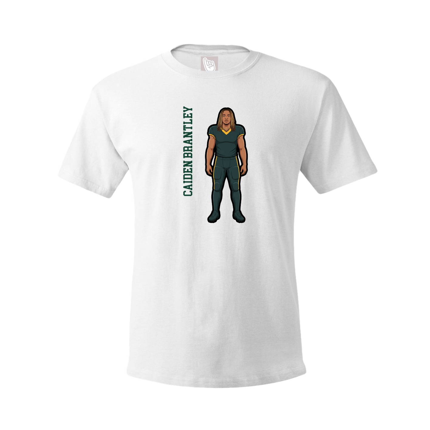 Youth Tee — Name Vertical in White