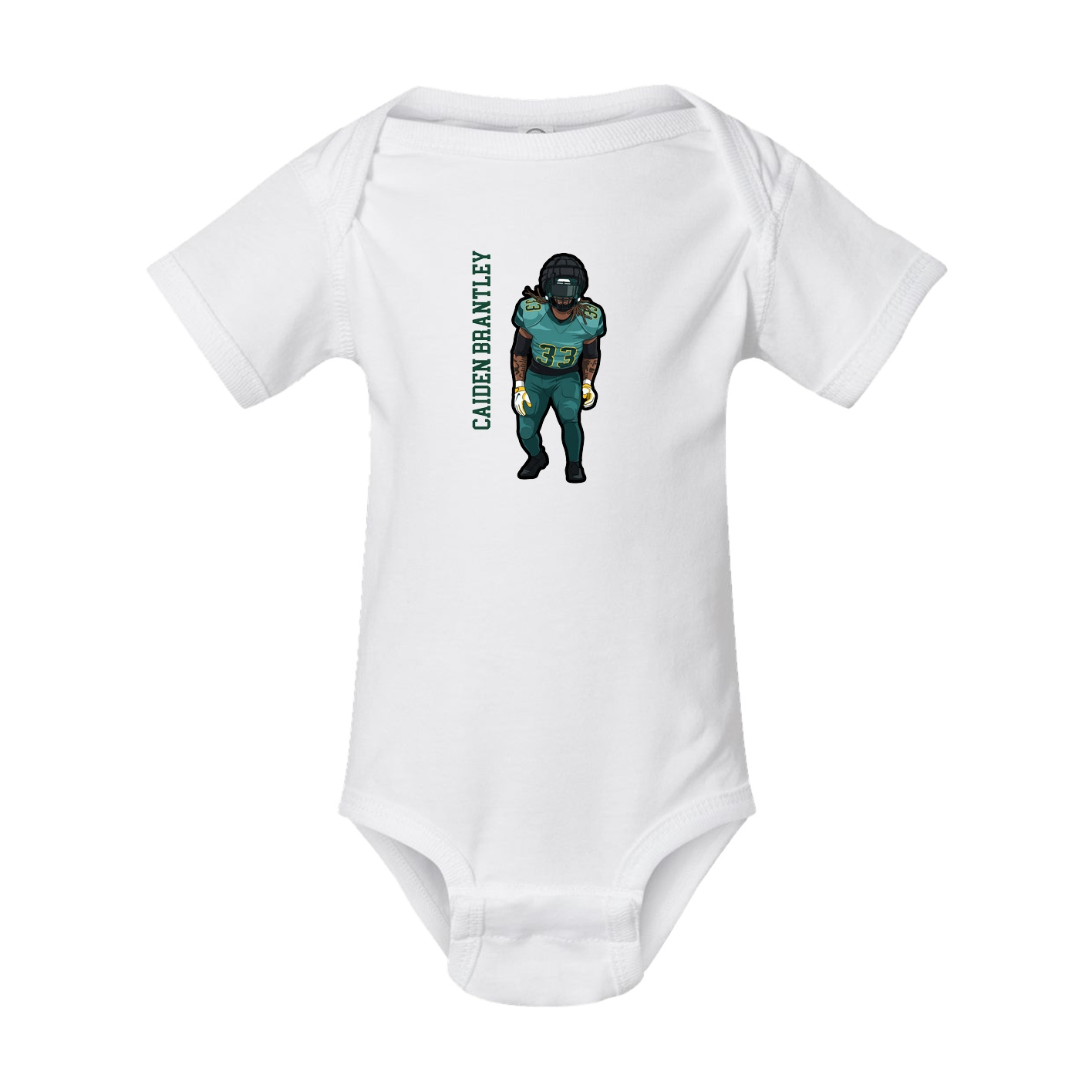Baby Onesie — Name Vertical in White
