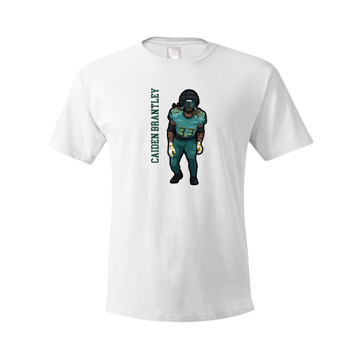 Tee — Name Vertical in White