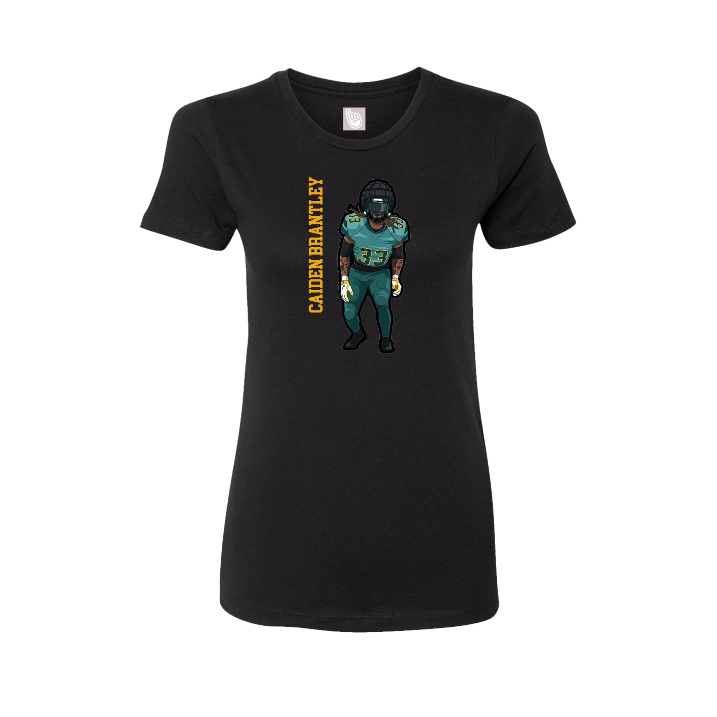 Womens Tee — Name Vertical in Black