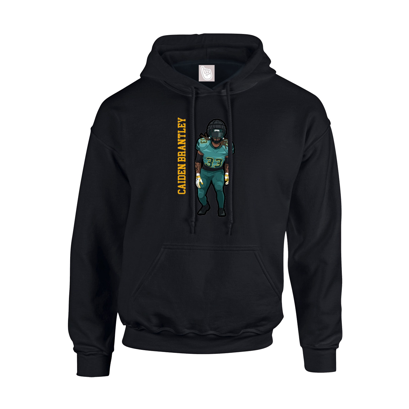 Hoodie — Name Vertical in Black