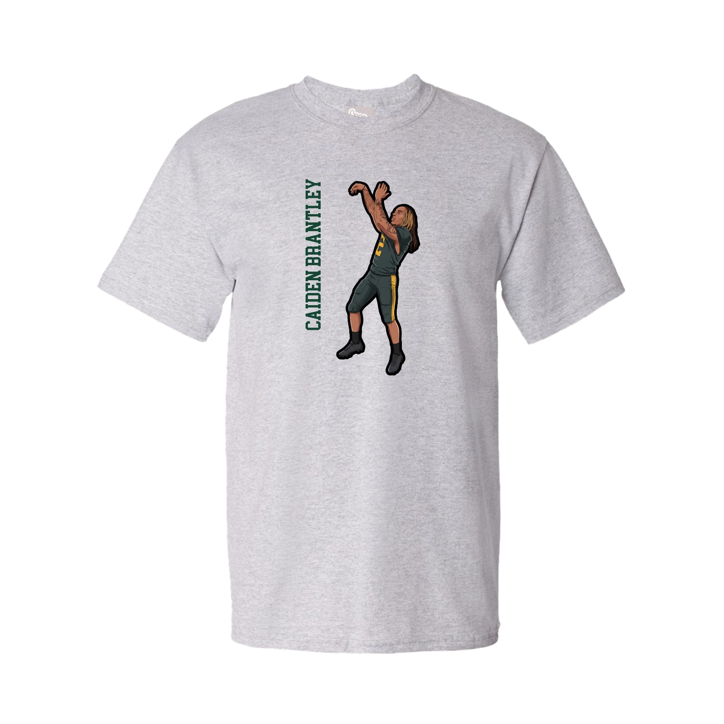 Youth Tee — Name Vertical in Grey