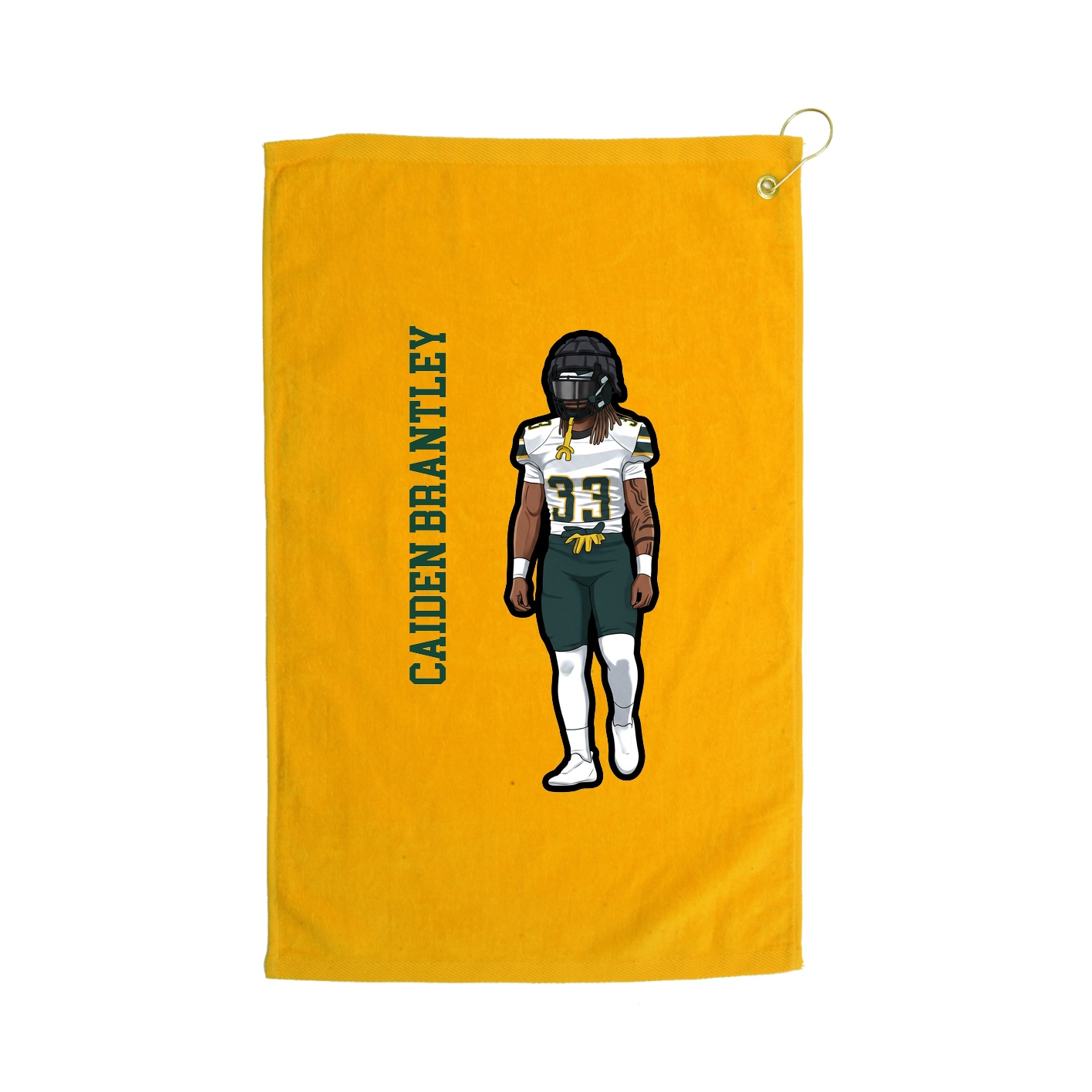 Golf Towel — Name Vertical in Gold