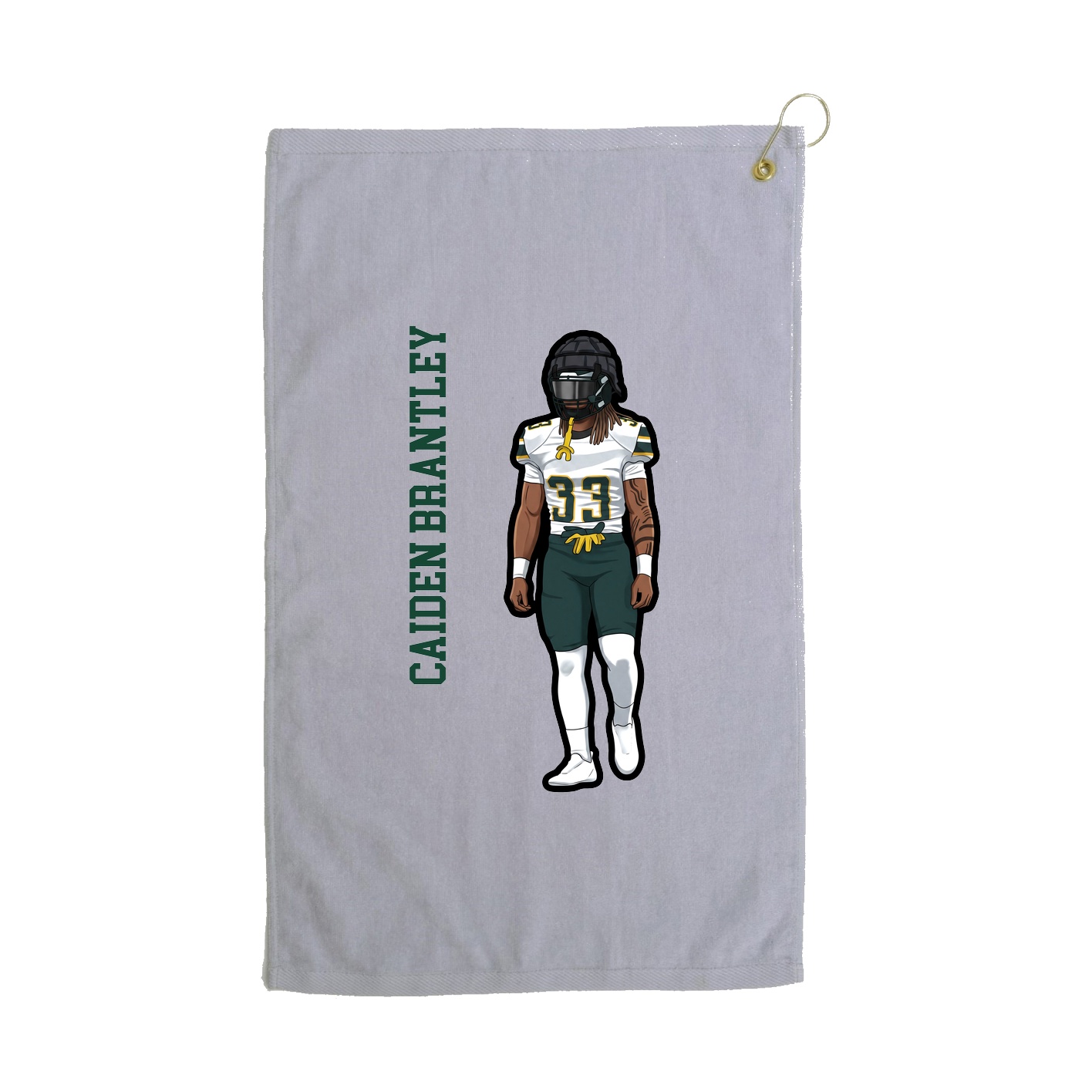Golf Towel — Name Vertical in Grey