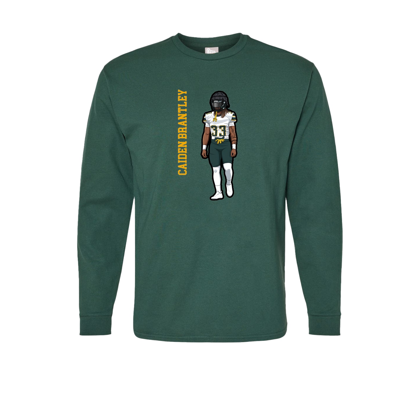 Long Sleeve Tee — Name Vertical in Green