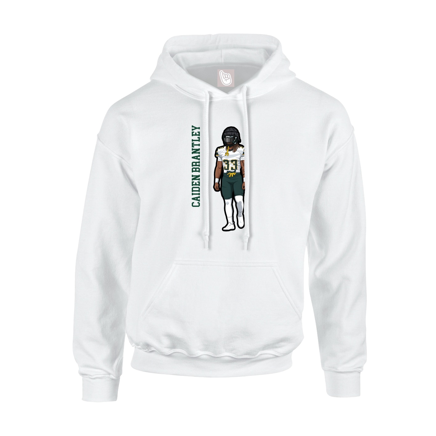 Hoodie — Name Vertical in White