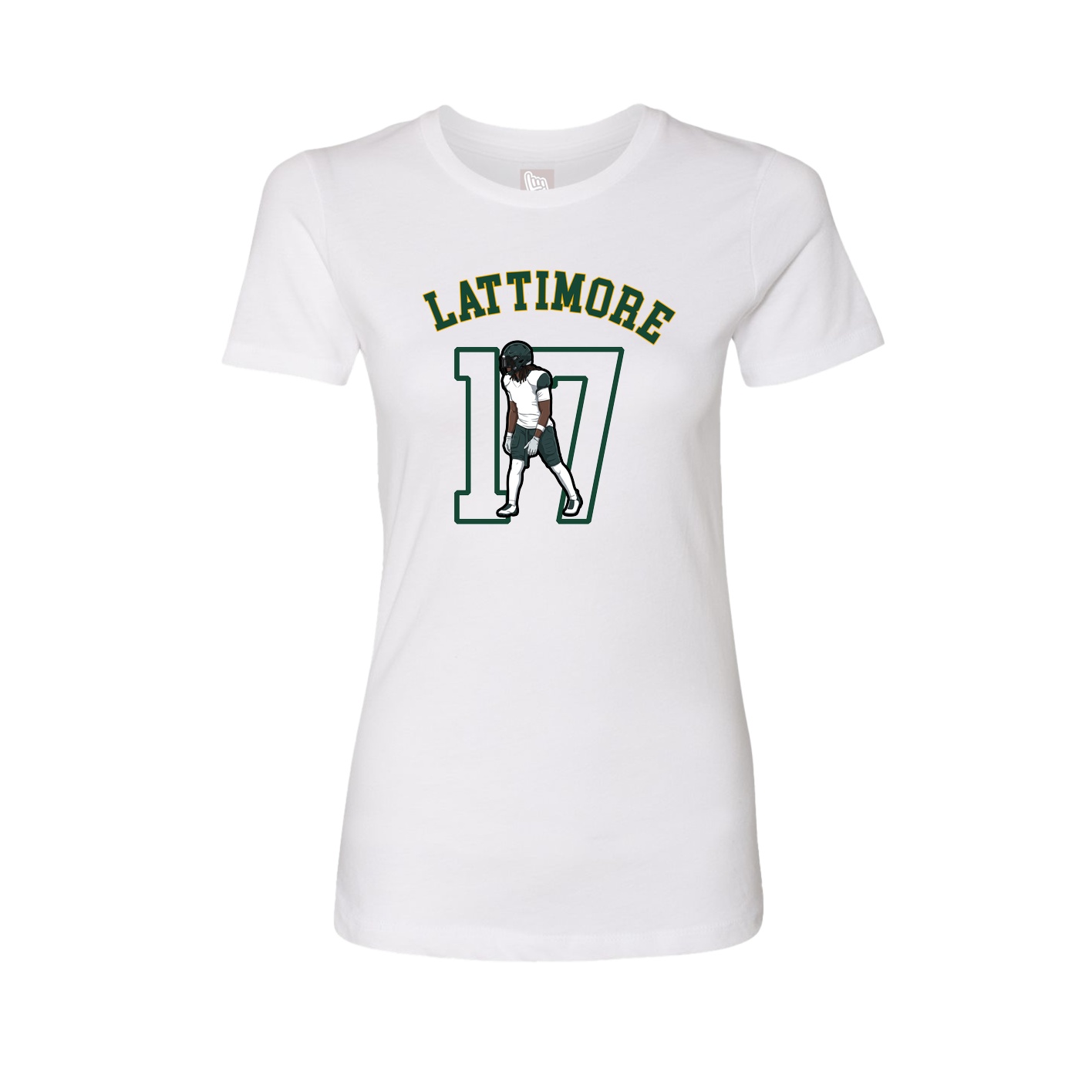 Fitted Women's Tee — Shirsey Arch in White