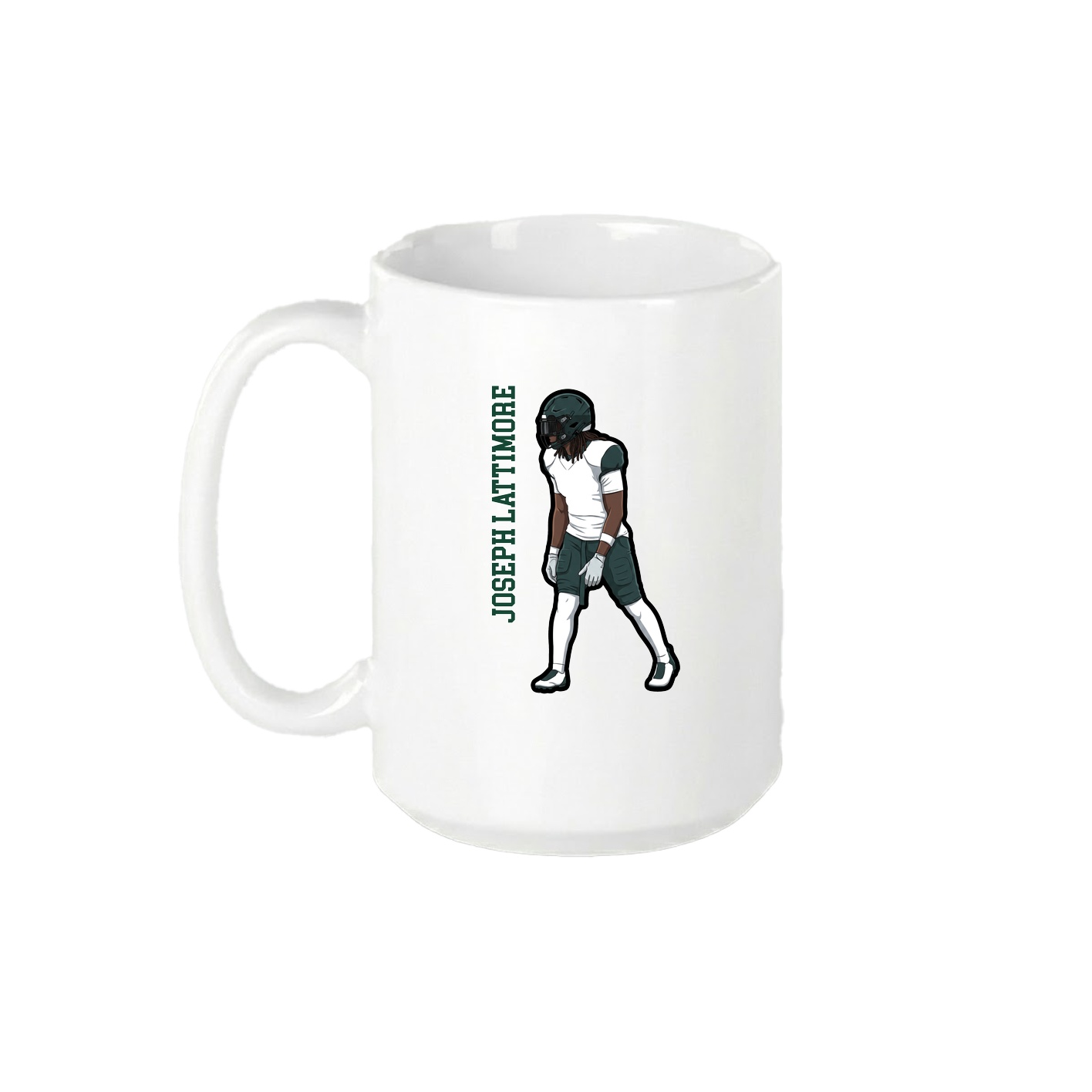 15oz Coffee Mug — Name Vertical in White
