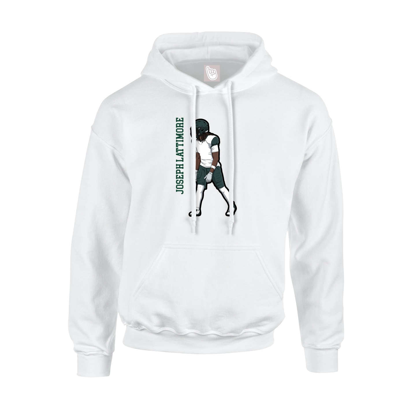 Hoodie — Name Vertical in White