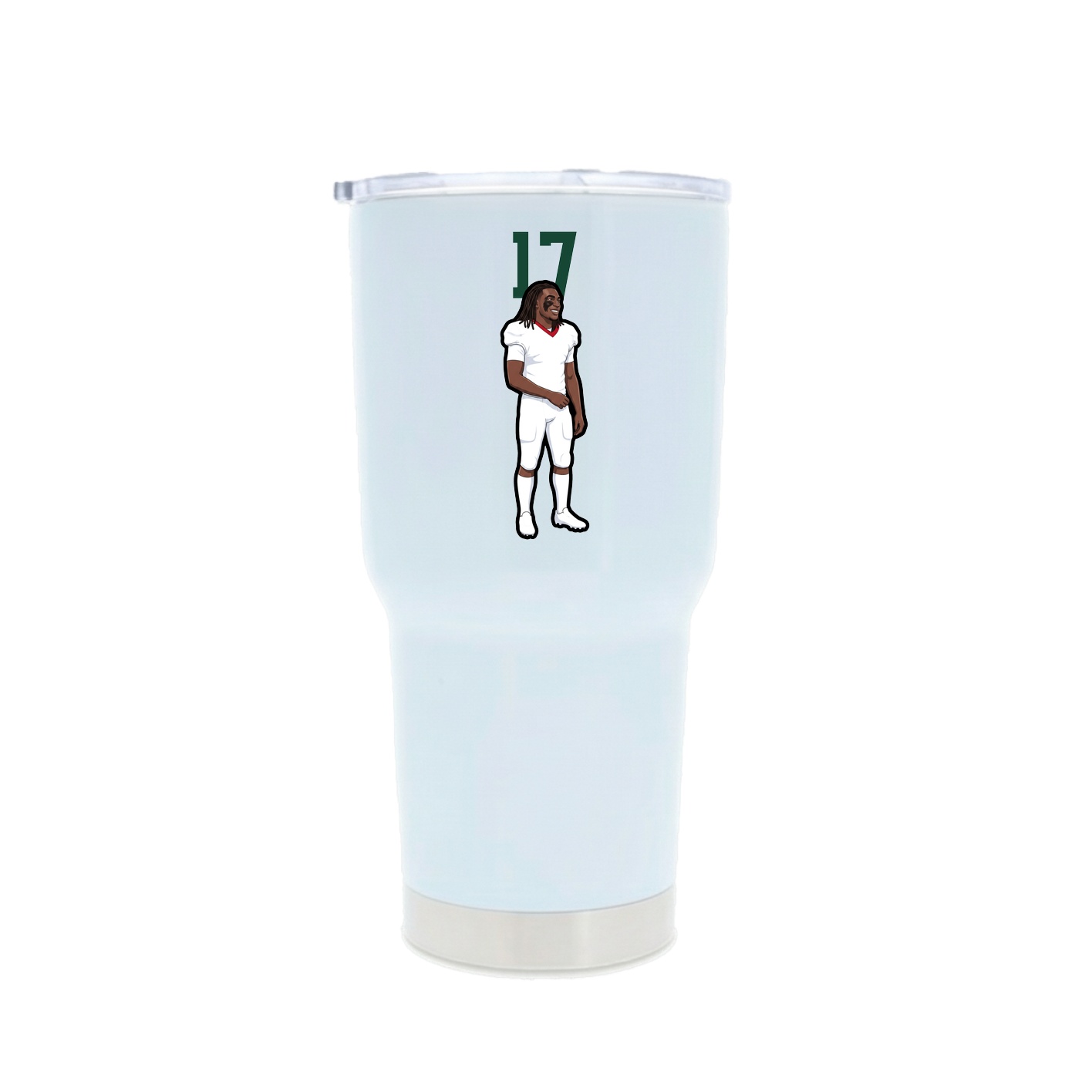 30oz Stainless Steel Tumbler — Number Top in White