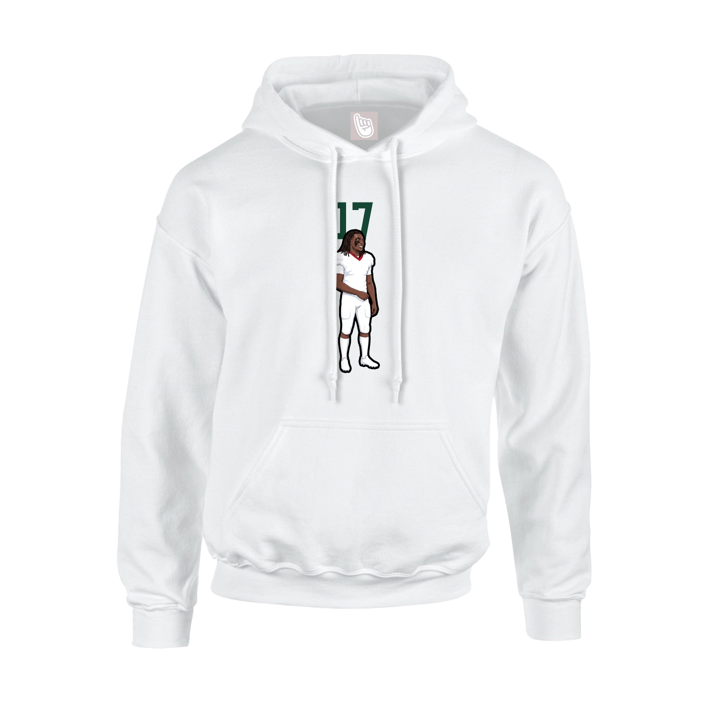 Youth Hoodie — Number Top in White