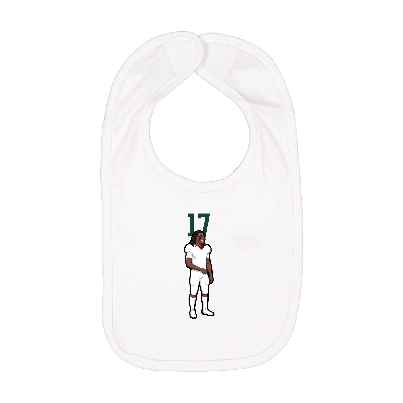 Infant Bib — Number Top in White