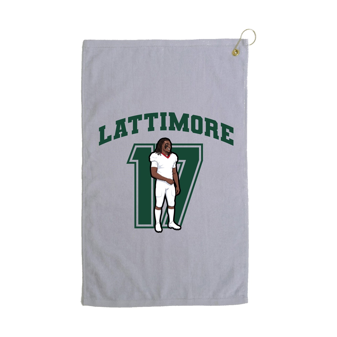 Golf Towel — Number in Grey