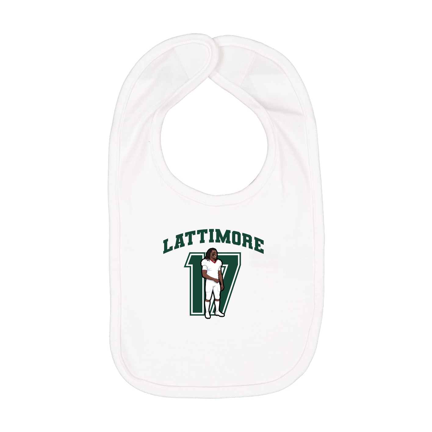 Infant Bib — Number in White