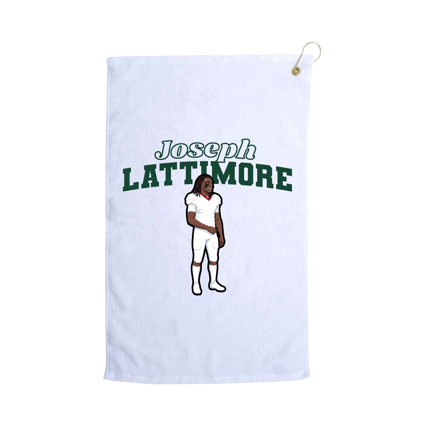 Golf Towel — Name Arch in White