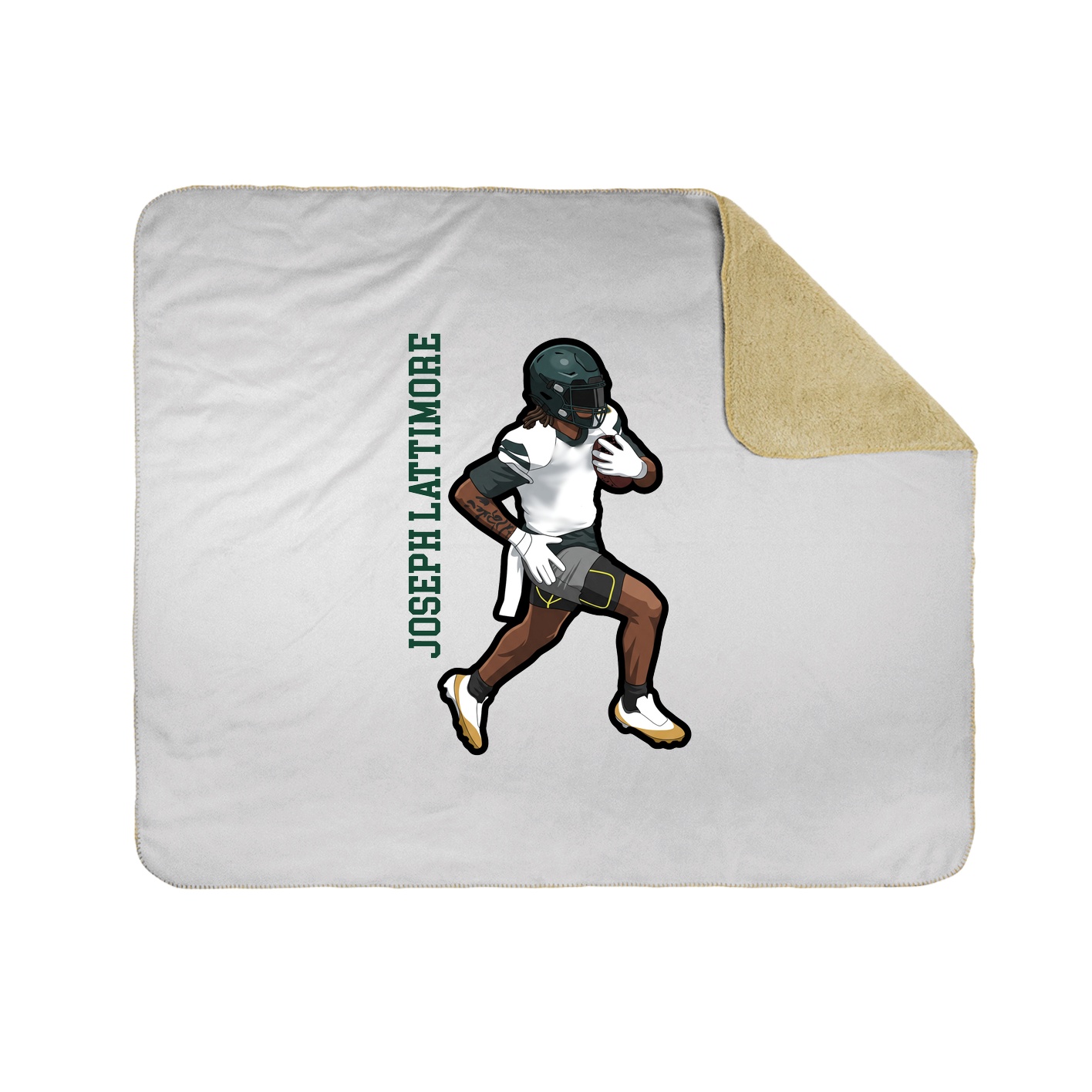 Throw Blanket — Name Vertical in White