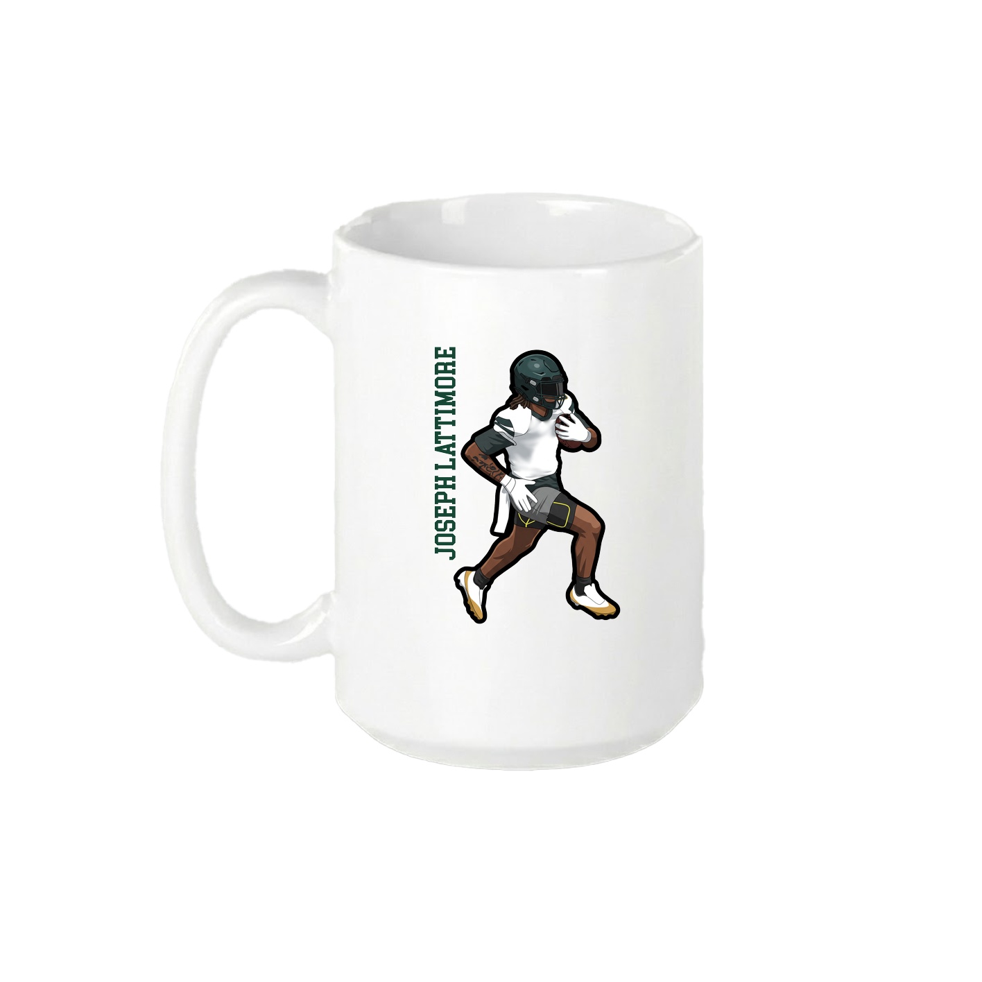 15oz Coffee Mug — Name Vertical in White