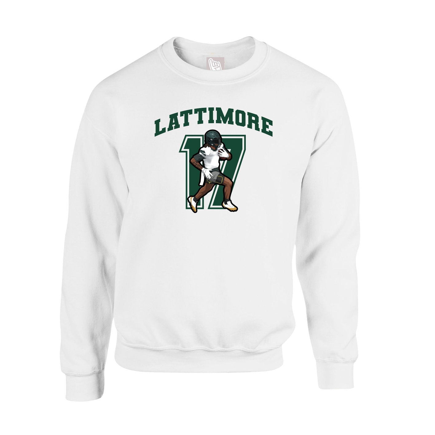 Fleece Crew — Number in White
