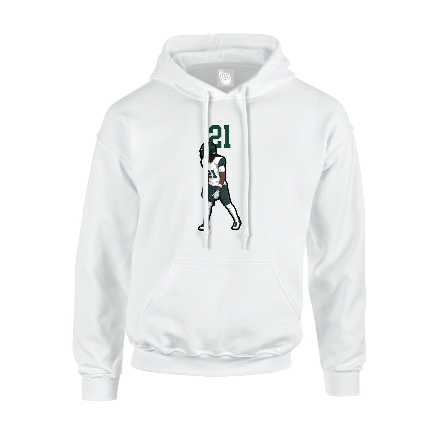 Youth Hoodie — Number Top in White