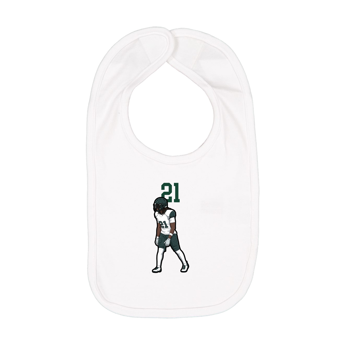 Infant Bib — Number Top in White