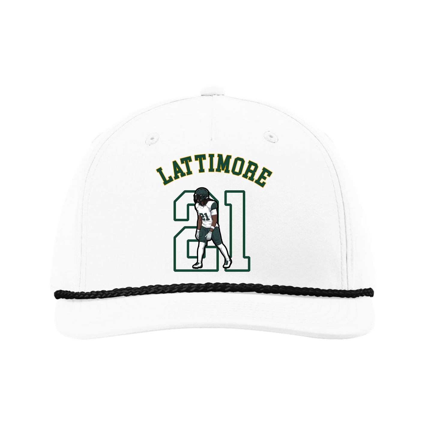 Five-Panel Classic Rope Cap — Shirsey Arch in White