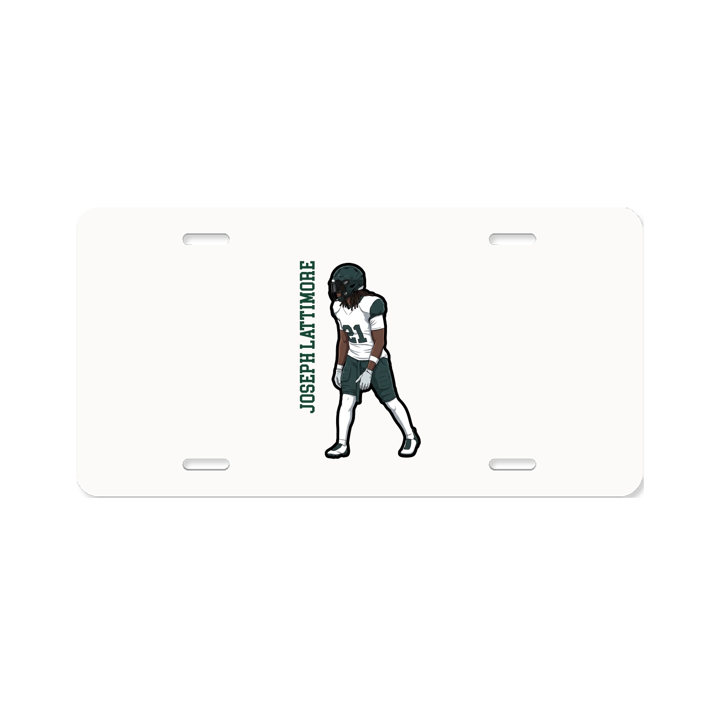 License Plate — Name Vertical in Classic