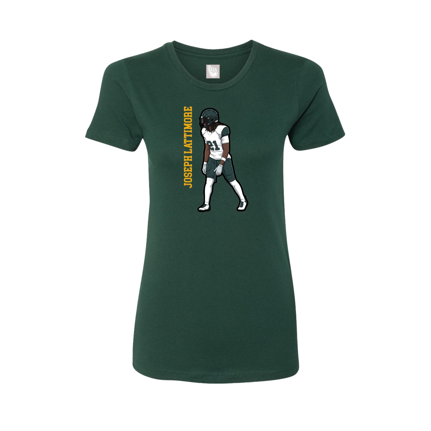Womens Tee — Name Vertical in Green