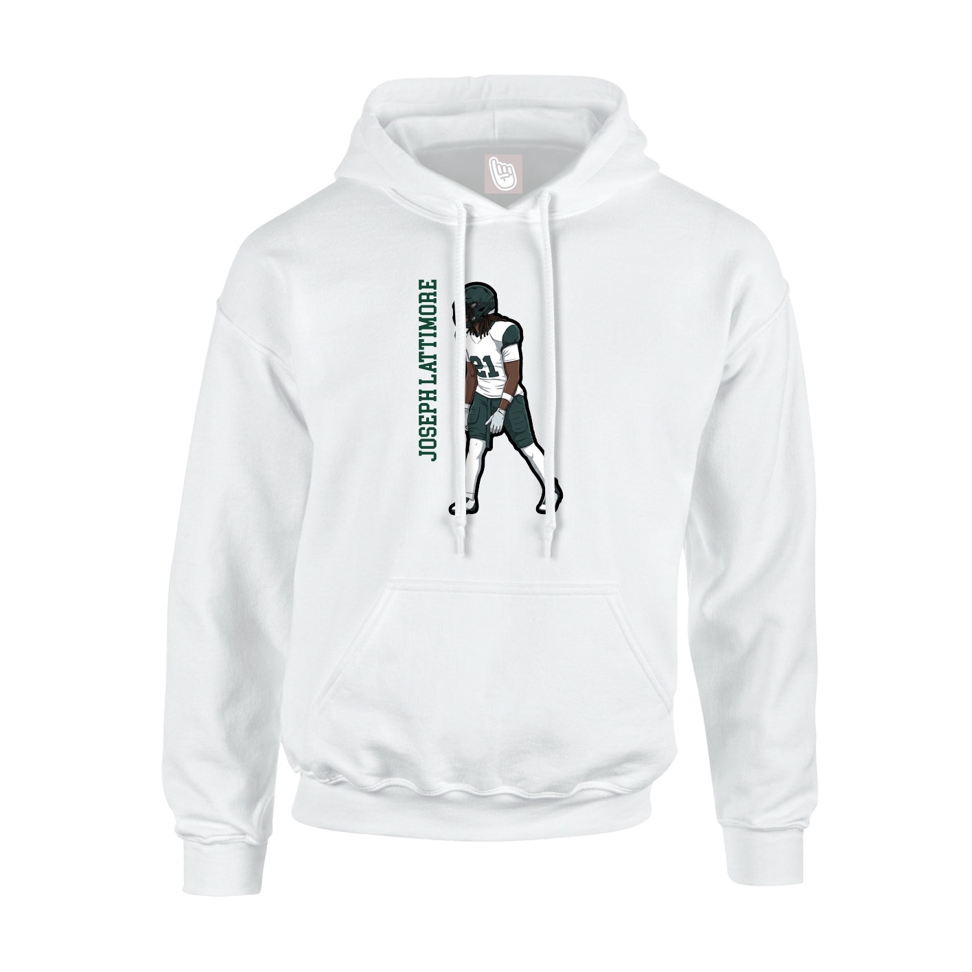 Hoodie — Name Vertical in White