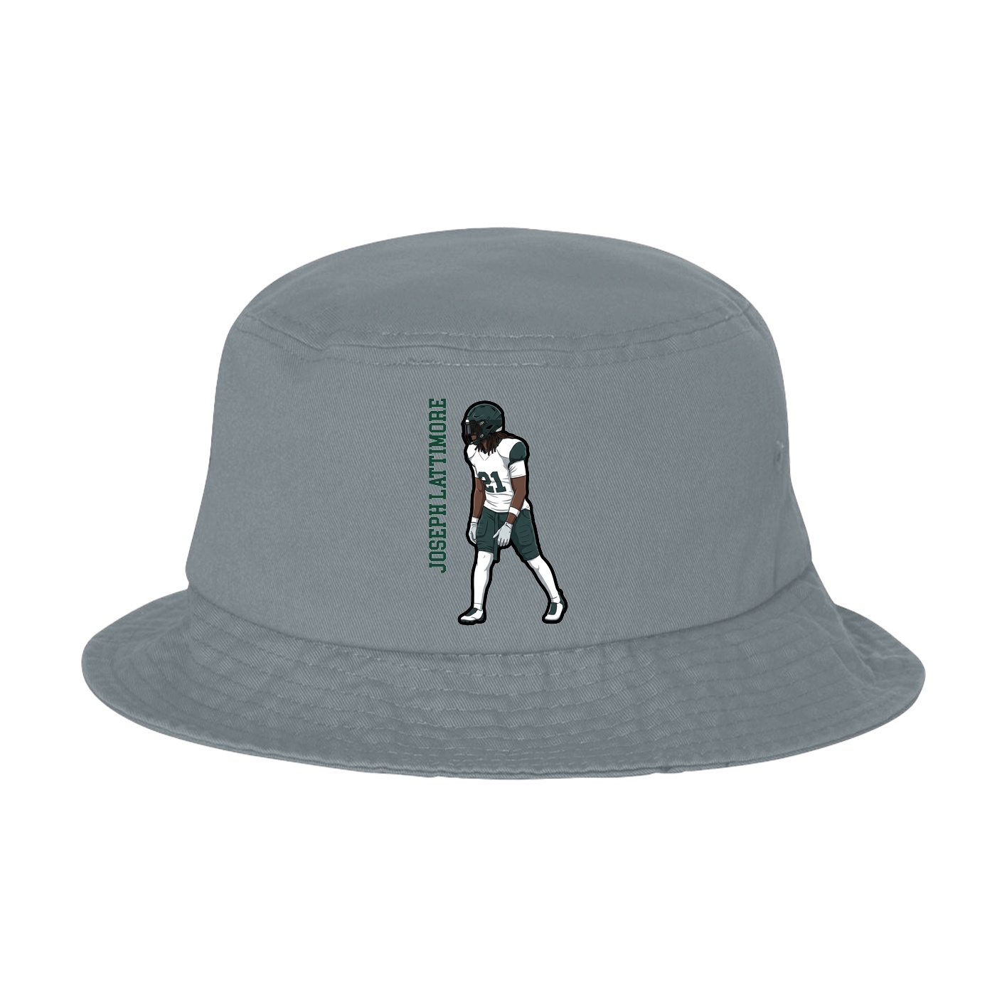 Bucket Cap — Name Vertical in Grey
