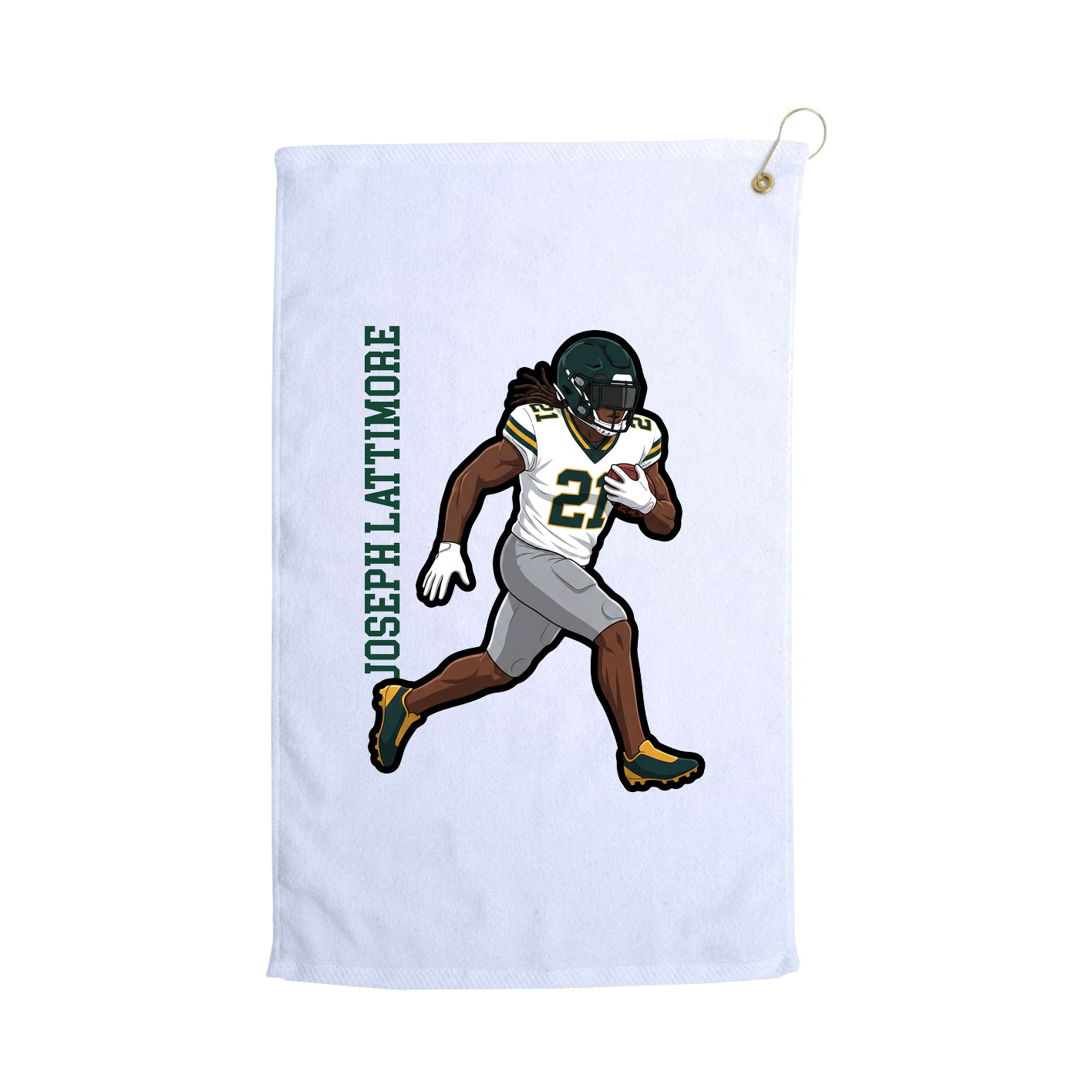 Golf Towel — Name Vertical in White