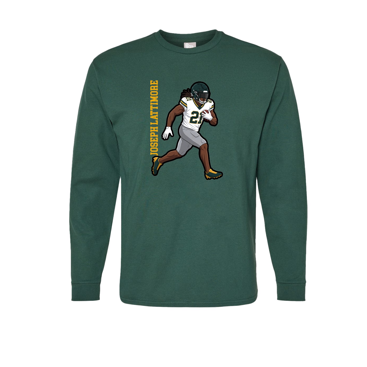 Long Sleeve Tee — Name Vertical in Green