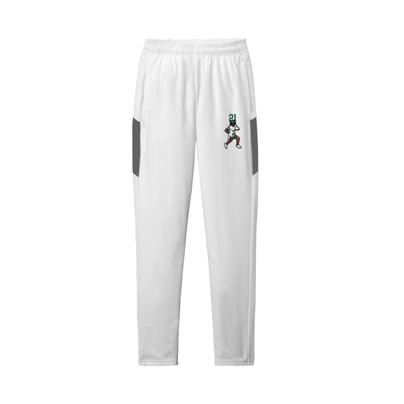 Team Travel Pant — Number Top in White/Grey