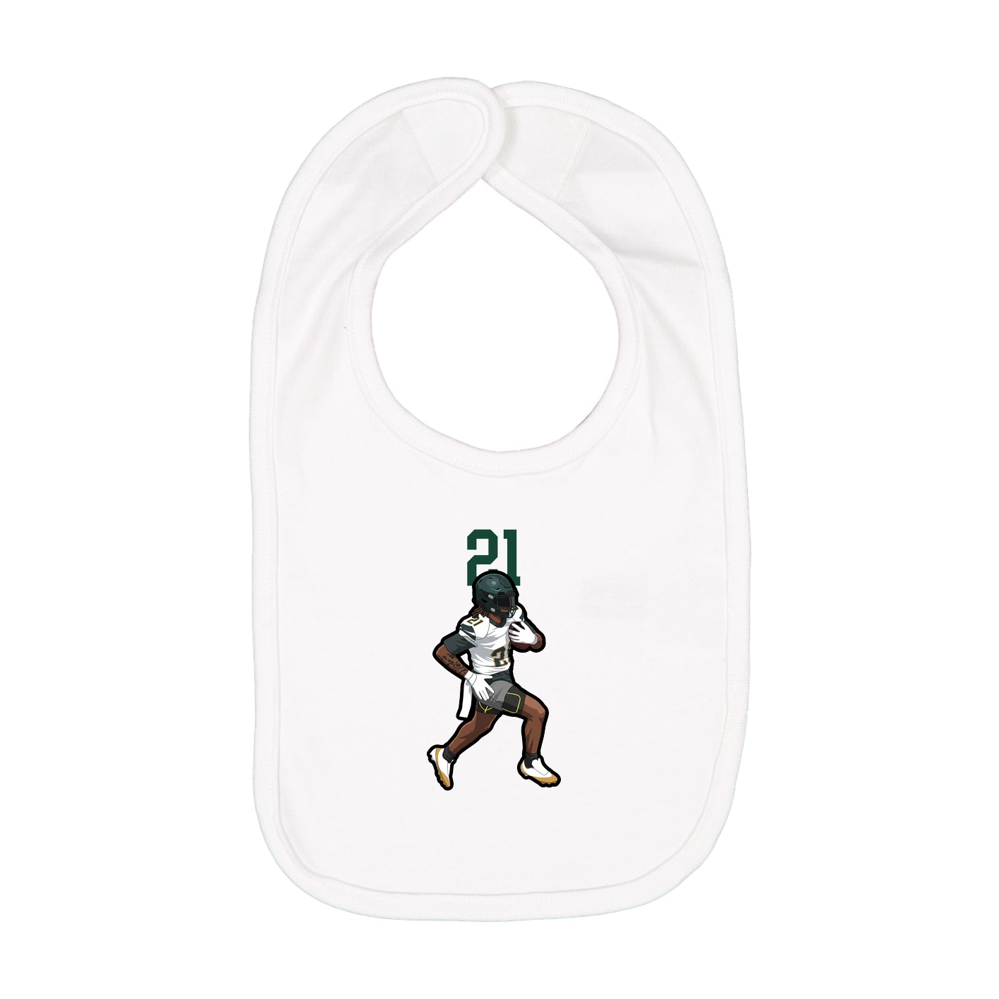 Infant Bib — Number Top in White