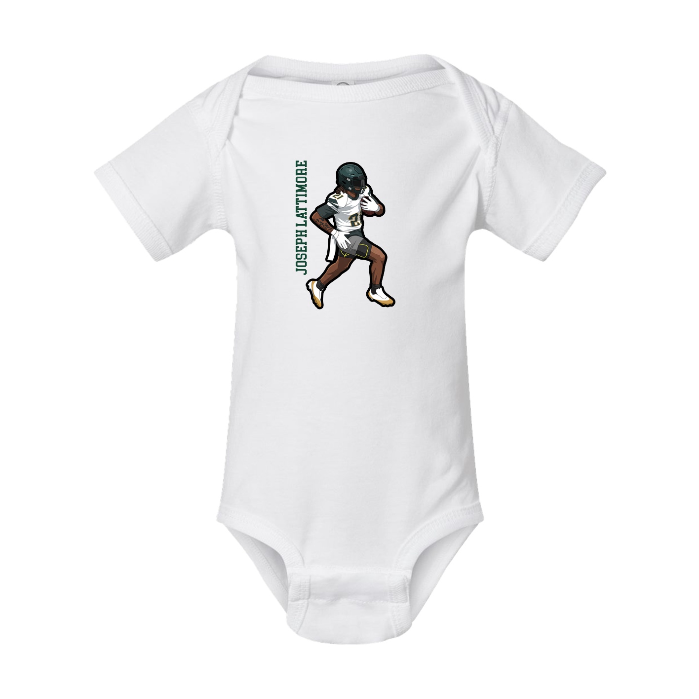 Baby Onesie — Name Vertical in White
