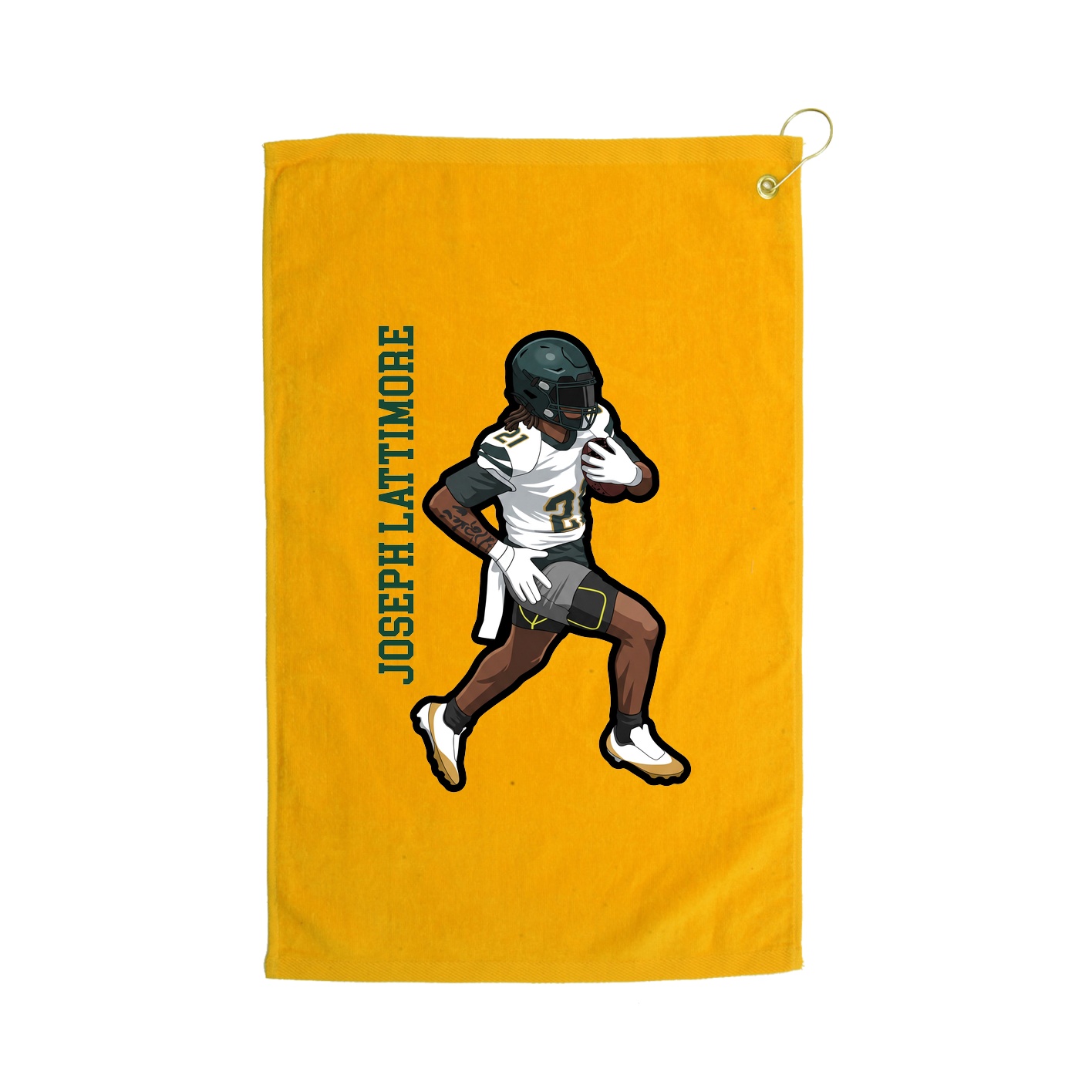 Golf Towel — Name Vertical in Gold