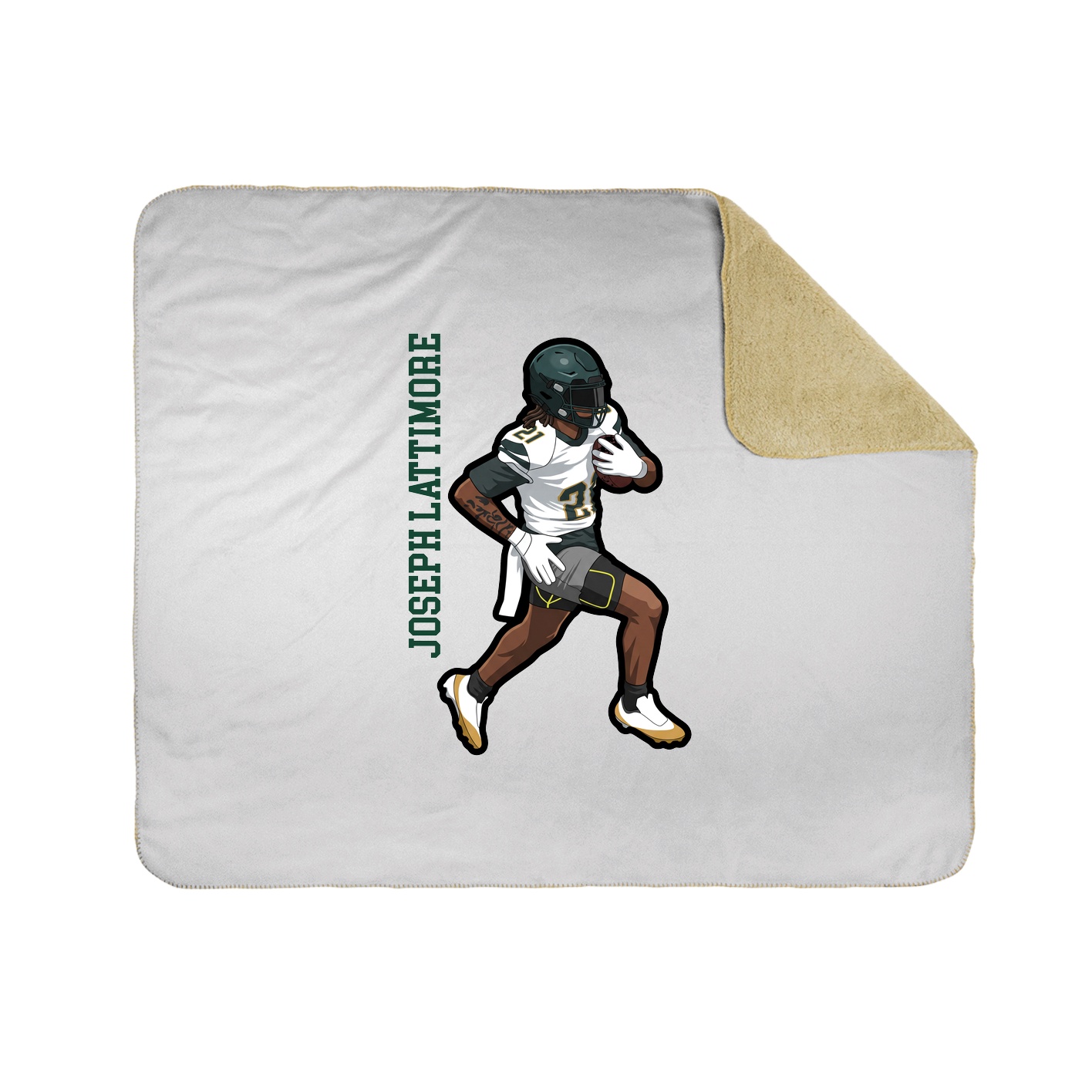 Throw Blanket — Name Vertical in White