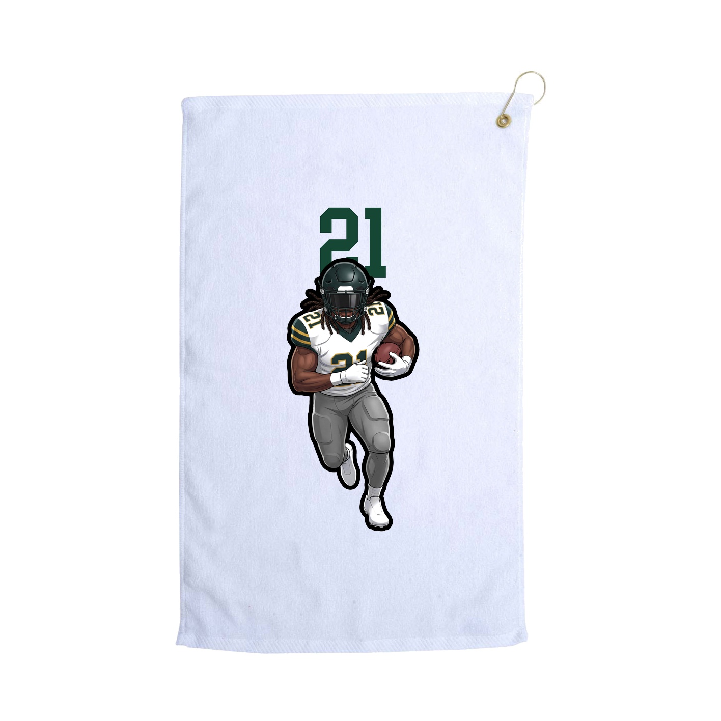 Golf Towel — Number Top in White
