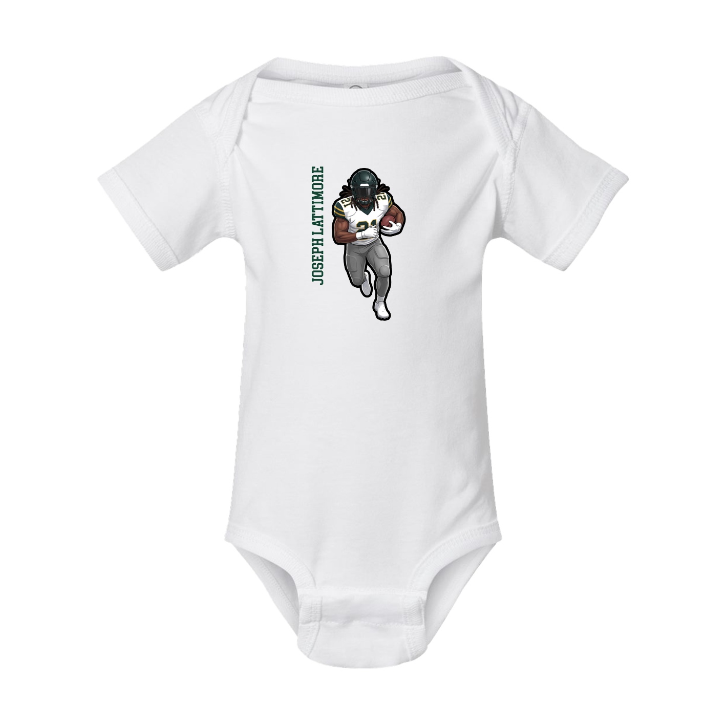 Baby Onesie — Name Vertical in White