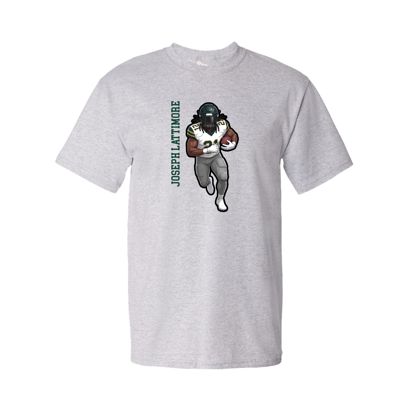 Youth Tee — Name Vertical in Grey