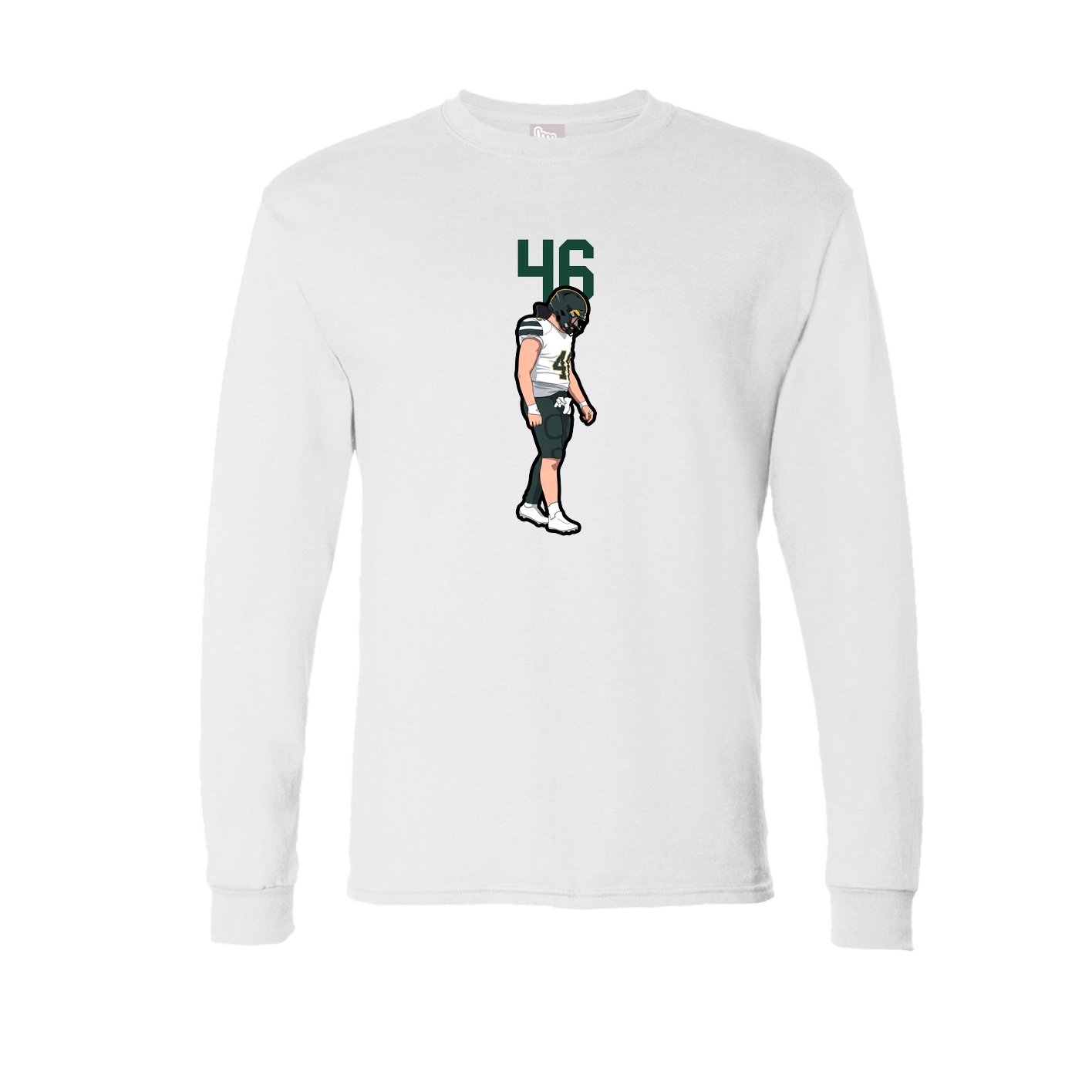 Long Sleeve Tee — Number Top in White