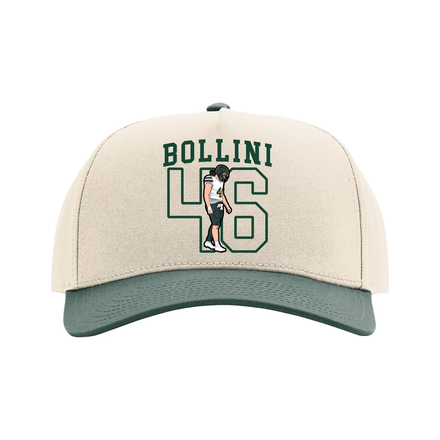 Full Fabric Five-Panel Champ Cap — Shirsey in Cream/Green
