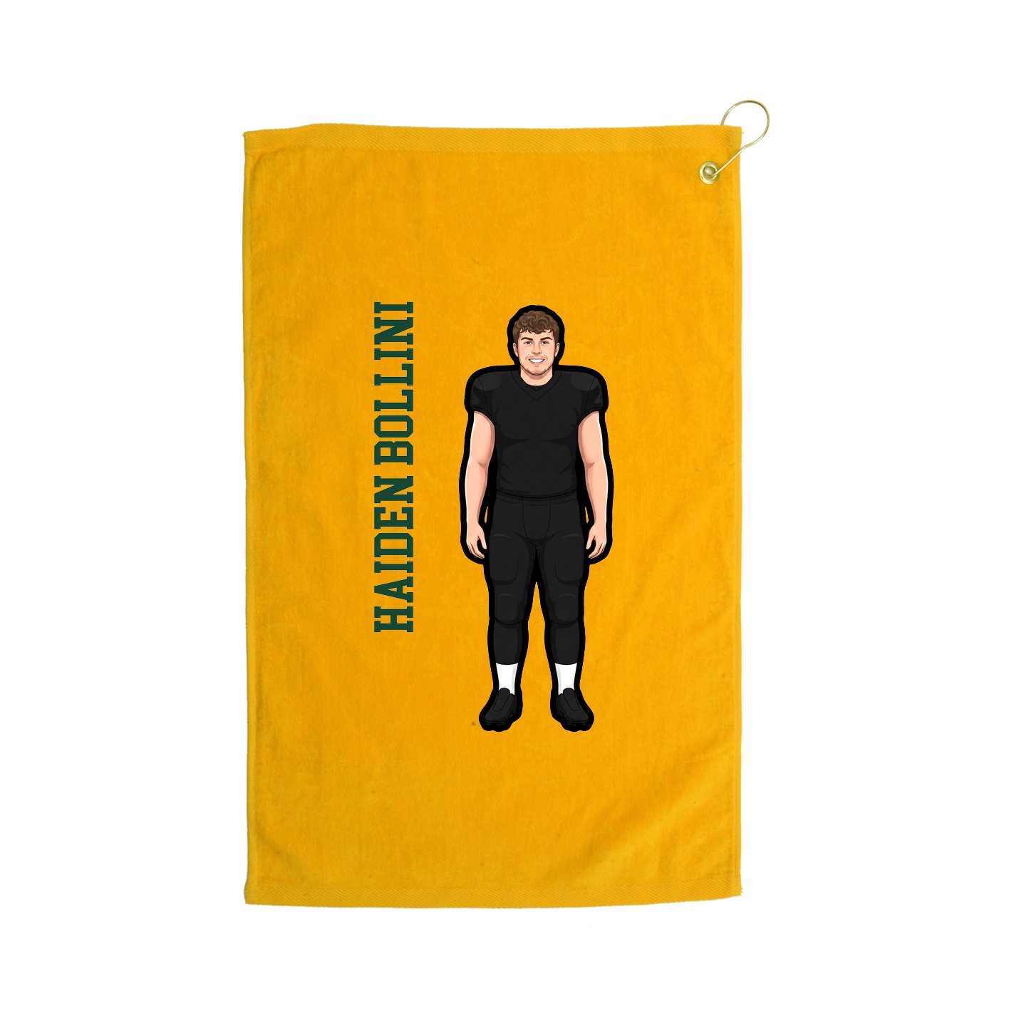 Golf Towel — Name Vertical in Gold