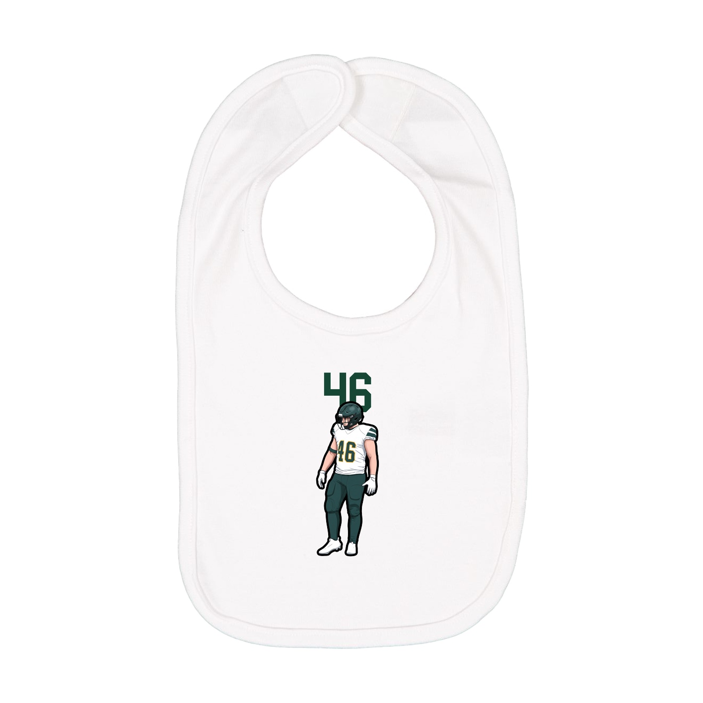 Infant Bib — Number Top in White