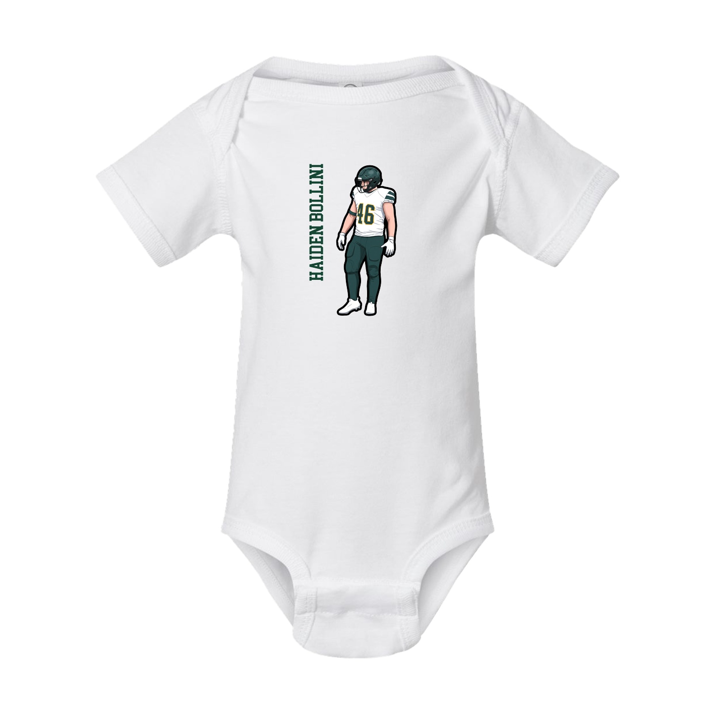 Baby Onesie — Name Vertical in White